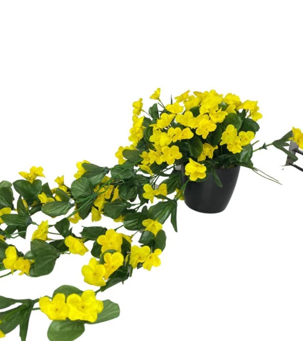 Nettenevime Yapay Çiçek Saksıda Sarkan Çiçek Sarı Begonvil 70*25 - Resim 6