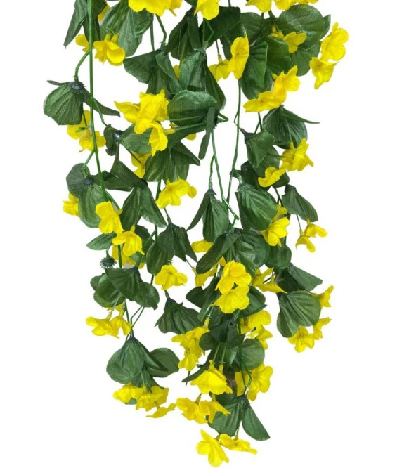 Nettenevime Yapay Çiçek Saksıda Sarkan Çiçek Sarı Begonvil 70*25 - Resim 8