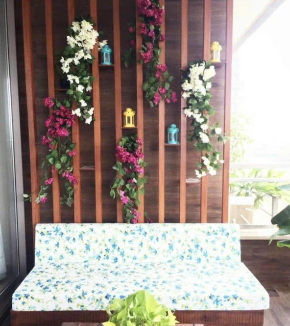 Nettenevime Yapay Çiçek Fuşya Begonvil Çiçeği 8Dallı 70cm Sarkan Çiçek - Resim 5