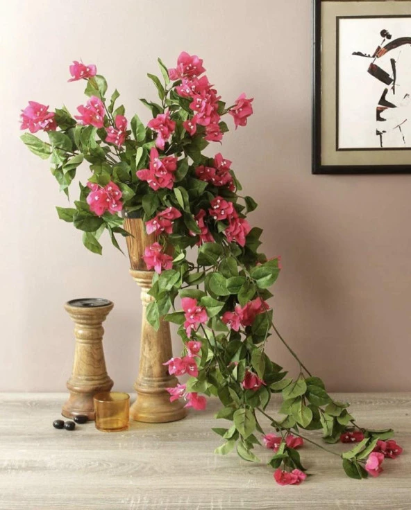 Nettenevime Yapay Çiçek Fuşya Begonvil Çiçeği 8Dallı 70cm Sarkan Çiçek - Resim 6