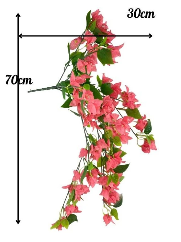 Nettenevime Yapay Çiçek Pembe Begonvil Çiçeği 8Dallı 70cm Sarkan Çiçek - Resim 4