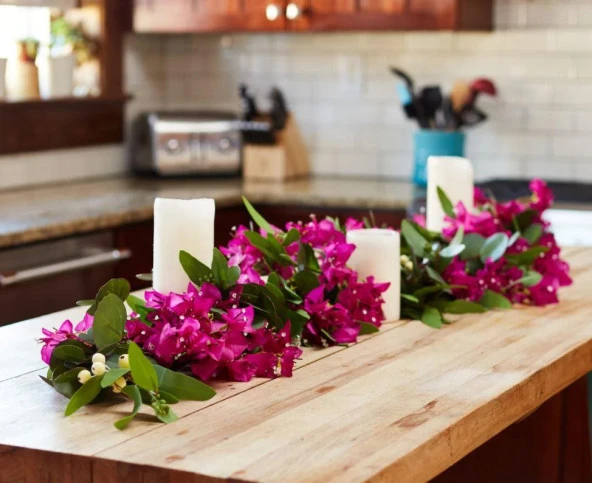 Nettenevime Yapay Çiçek Fuşya Begonvil Çiçeği 8Dallı 70cm Sarkan Çiçek - Resim 9