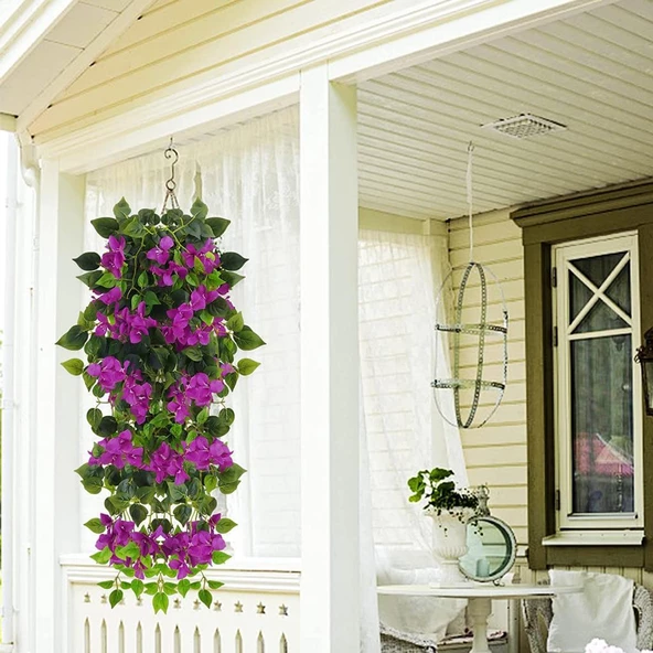Yapay Çiçek Mor Begonvil Çiçeği 9 Dallı 100cm Sarkan Çiçek - 2