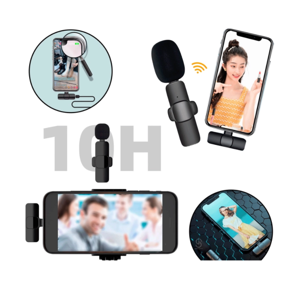 Android Ve İOS Telefon Uyumlu Mikrofon  Youtuber, Tiktok, Skype  Kablosuz Yaka Mikrofonu - 4