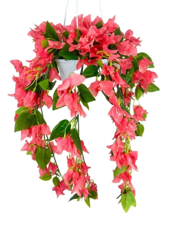 Nettenevime Yapay Çiçek Begonvil Pembe Sarkaç Askılı Saksıda Balkon Çiçeği Çiçek Sepeti - Resim 4