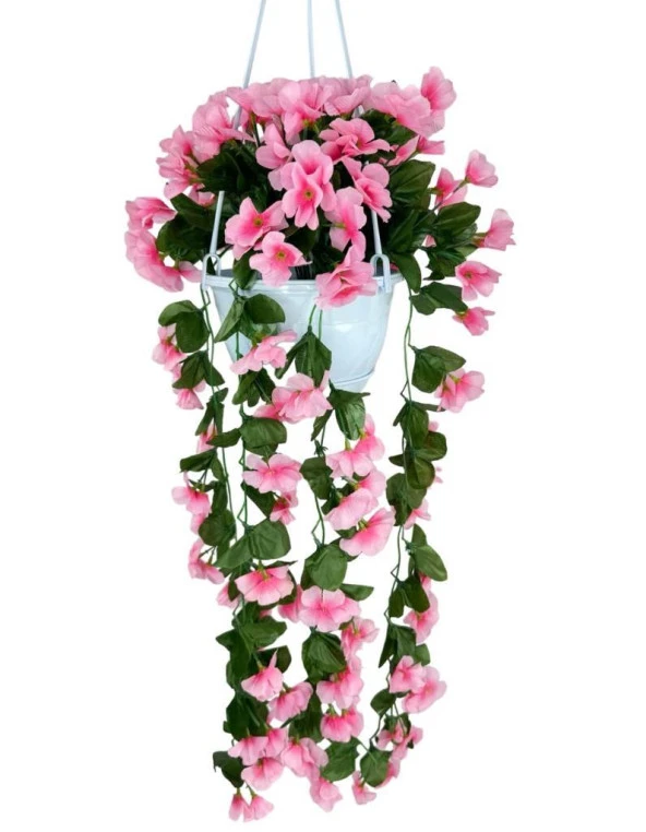 Nettenevime Yapay Çiçek Sarkan Menekşe Pembe Begonvil Sarkaç Askılı Saksıda Balkon Çiçeği Çiçek Sepeti - 4