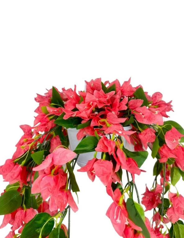 Nettenevime Yapay Çiçek Begonvil Pembe Sarkaç Askılı Saksıda Balkon Çiçeği Çiçek Sepeti - Resim 5