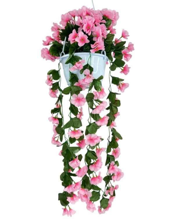 Nettenevime Yapay Çiçek Sarkan Menekşe Pembe Begonvil Sarkaç Askılı Saksıda Balkon Çiçeği Çiçek Sepeti - 5