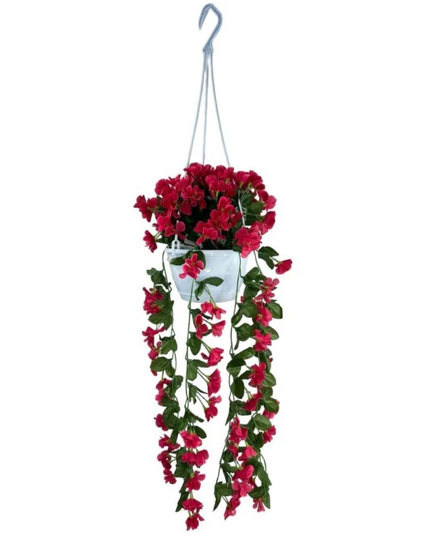 Nettenevime Yapay Çiçek Sarkan Menekşe Fuşya Begonvil Sarkaç Askılı Saksıda Balkon Çiçeği Çiçek Sepeti - Resim 2