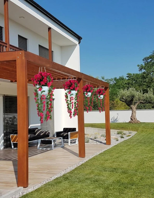 Nettenevime Yapay Çiçek Sarkan Menekşe Fuşya Begonvil Sarkaç Askılı Saksıda Balkon Çiçeği Çiçek Sepeti - Resim 5