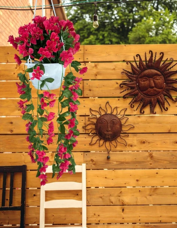 Nettenevime Yapay Çiçek Sarkan Menekşe Fuşya Begonvil Sarkaç Askılı Saksıda Balkon Çiçeği Çiçek Sepeti - Resim 6