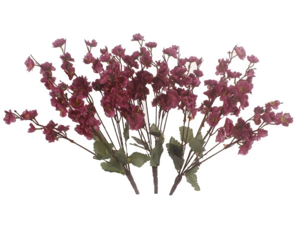 Nettenevime Yapay Çiçek Bahardalı Japon Kiraz Çiçeği 9 Dallı 40cm Mor - 2