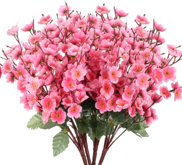 Nettenevime Yapay Çiçek Bahardalı Japon Kiraz Çiçeği 9 Dallı 40cm Pambe Açık - Resim 10