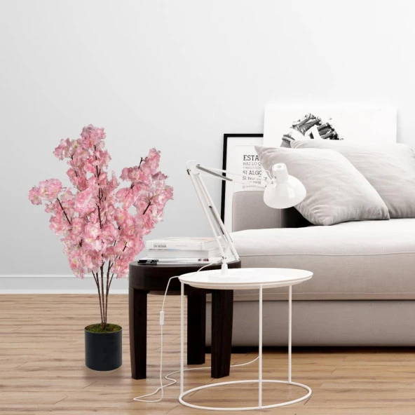 Nettenevime Yapay Ağaç Pembe Bahardalı Ağacı 80 cm Ağacı Japon Kiraz Çiçeği Saksılı - Resim 2