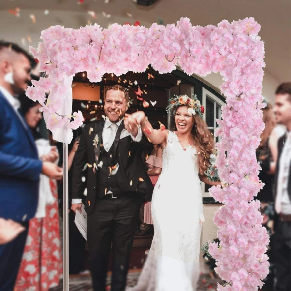 Nettenevime Yapay Çiçek Bahardalı 180cm Dolanabilen Model Japon Kiraz Çiçeği Pembe Açık - Resim 4