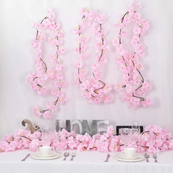 Nettenevime Yapay Çiçek Bahardalı 180cm Dolanabilen Model Japon Kiraz Çiçeği Pembe Açık - Resim 5