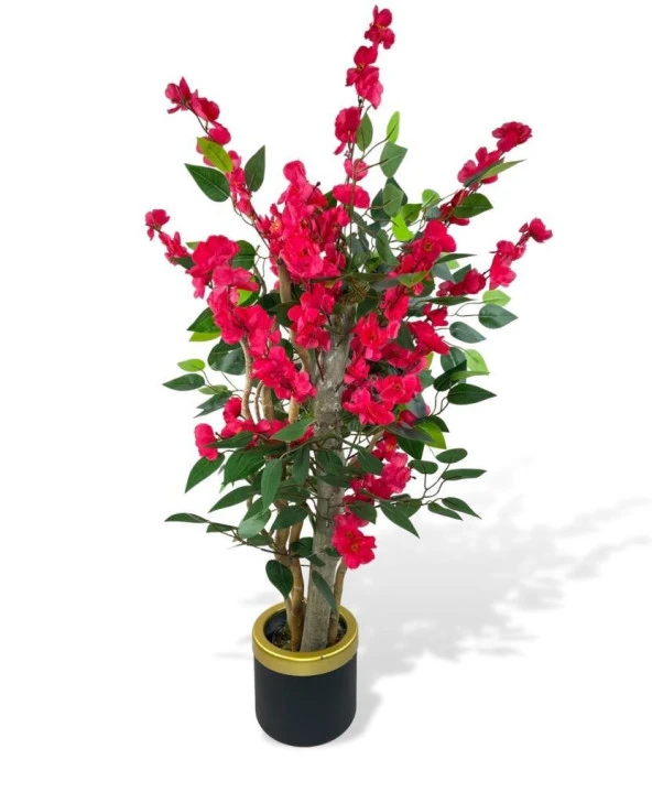 Nettenevime Yapay Ağaç Fuşya Bahardalı Elma Çiçeği Ağacı100cm Yeşil Yapraklı ürün görseli 1