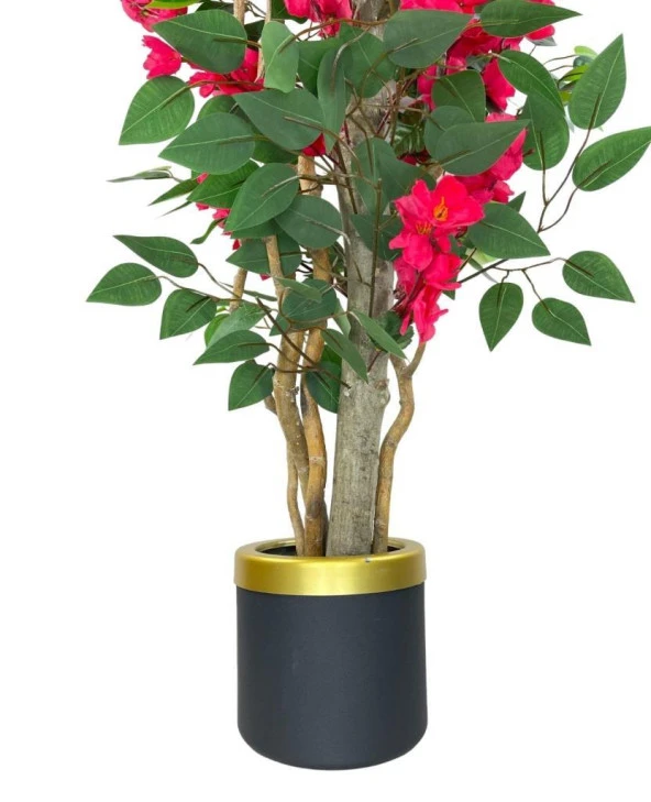 Nettenevime Yapay Ağaç Fuşya Bahardalı Elma Çiçeği Ağacı100cm Yeşil Yapraklı - Resim 4