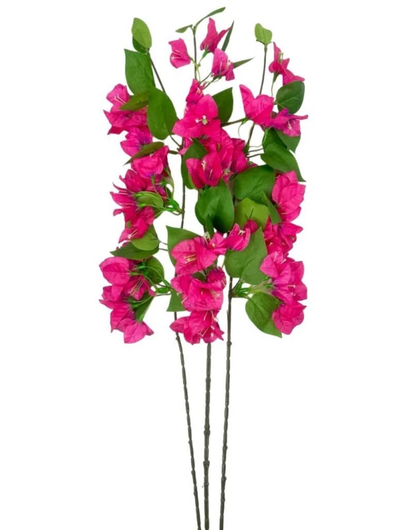 Nettenevime Yapay Çiçek 3Dal Begonvil Çiçeği Fuşya 80cm Tek Dal Bodrum Çiçeği Sarkan Çiçek - Resim 2