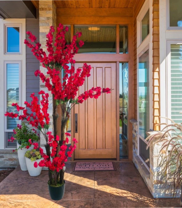 Nettenevime Yapay Ağaç Bahardalı Japon Kiraz Çiçeği 4Katlı FUŞYA 170*65cm - Resim 5