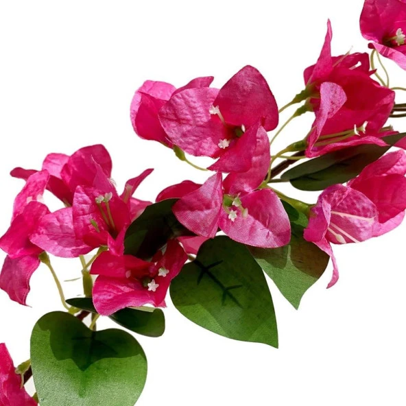 Nettenevime Yapay Çiçek 3Dal Begonvil Çiçeği Fuşya 80cm Tek Dal Bodrum Çiçeği Sarkan Çiçek - Resim 6