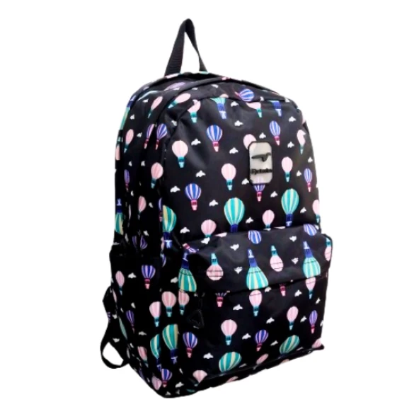 3 gözlü su geçirmez full astarlı ortaokul ve lise çantası çift taban balon desen - Resim 2
