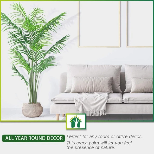 Nettenevime Yapay Ağaç Areka Ağacı Palmiye Ağacı Salon Bitkisi 160cm 12Yaprak - Resim 2