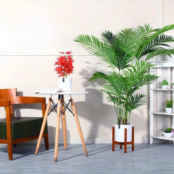 Nettenevime Yapay Ağaç Areka Ağacı Palmiye Ağacı Salon Bitkisi 195cm 21Yaprak - Resim 5