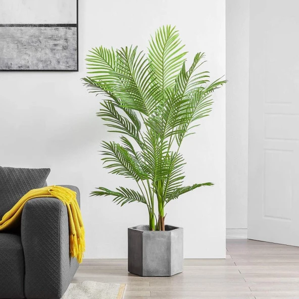Nettenevime Yapay Ağaç Areka Ağacı Palmiye Ağacı Salon Bitkisi 180cm 17Yaprak - Resim 5