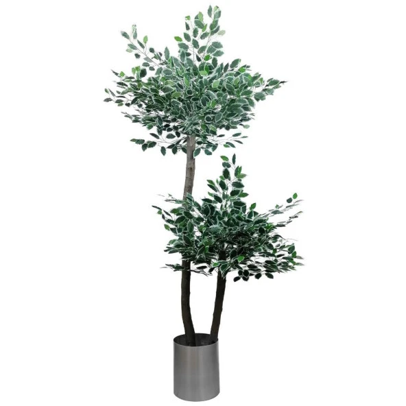 Nettenevime Yapay Ağaç 2 Katlı Yeşil-Beyaz Benjamin190 cm 1.Kalite Yapay Çiçek Dekoru - Resim 2