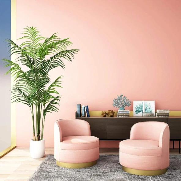 Nettenevime Yapay Ağaç Areka Ağacı Palmiye Ağacı Salon Bitkisi 195cm 16 Dev Yaprak - Resim 4