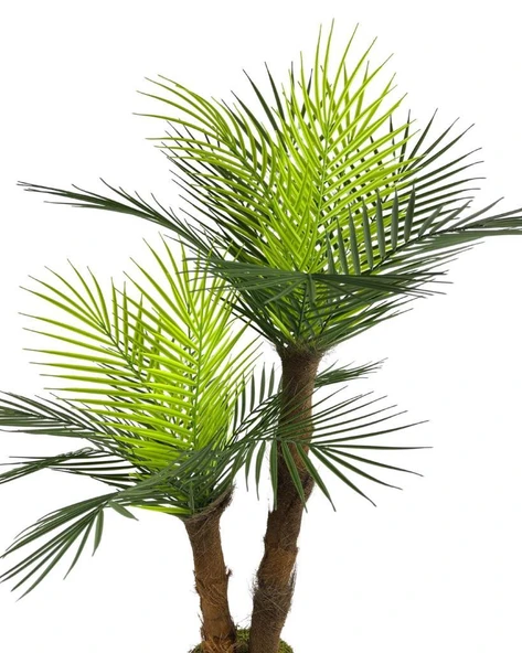 Nettenevime Yapay Ağaç 2 Dal 100cm Areka Palmiye Ağacı Areka 2Katlı Salon Çiçeği Yapay Çiçek - 6