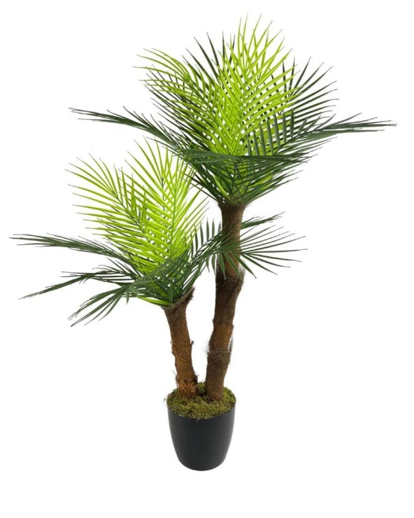 Nettenevime Yapay Ağaç 2 Dal 100cm Areka Palmiye Ağacı Areka 2Katlı Salon Çiçeği Yapay Çiçek - 7