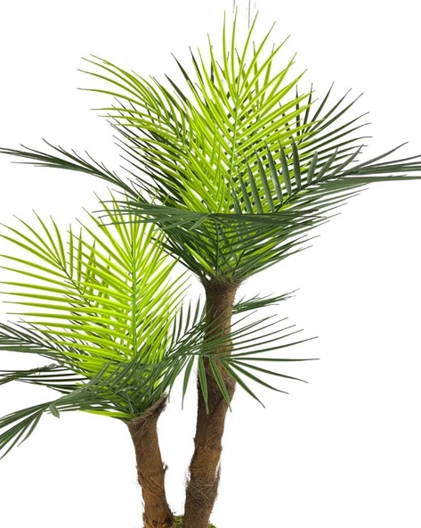 Nettenevime Yapay Ağaç 2 Dal 100cm Areka Palmiye Ağacı Areka 2Katlı Salon Çiçeği Yapay Çiçek - 4