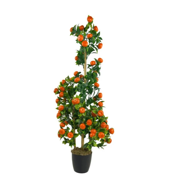 Nettenevime Yapay Ağaç Mandalina Ağacı 80cm 3boy Bambuda Akrilik Siyah Saksılı