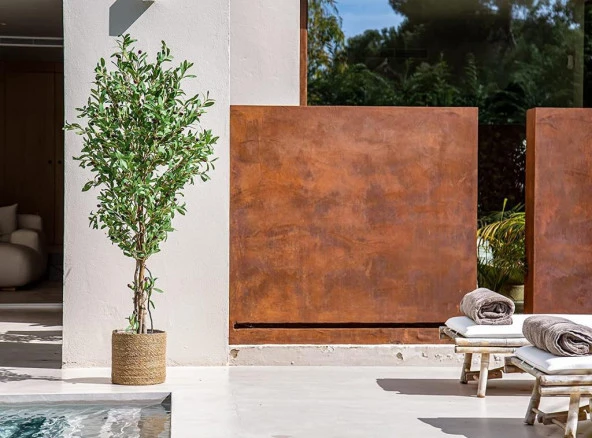 Nettenevime Yapay Zeytin Ağacı 190cm 2 Gövdeli Çalılı Doğal Gerçek Görünümlü Yapay Ağaç - 6