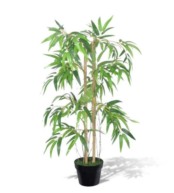 Nettenevime Yapay Ağaç Bambu Ağacı 2 Gövdeli Salex li 90x30cm Siyah Plastik Saksılı