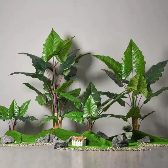Nettenevime Yapay Ağaç Dev Fil Kulağı Taro Ağacı 170 cm 11 yaprak - 7
