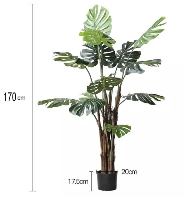 Nettenevime Yapay Ağaç Monstera Deve Tabanı Ağacı 170 cm 11 Yaprak - 5