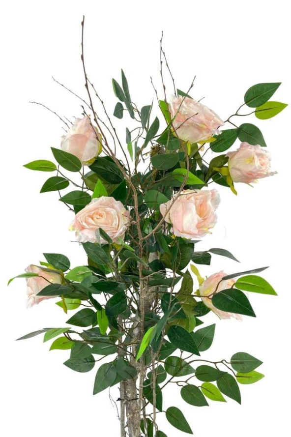 Nettenevime Yapay Ağaç Pembe Gül Ağacı 90cm Doğal Salex Dallı - Resim 3