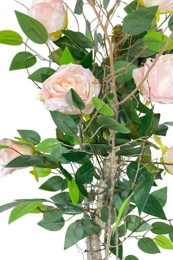 Nettenevime Yapay Ağaç Pembe Gül Ağacı 90cm Doğal Salex Dallı - Resim 6