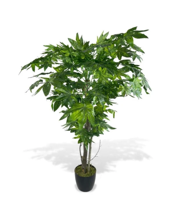 Nettenevime Yapay Ağaç Yeşil Çınar Ağacı100x70cm Siyah Plastik Saksılı