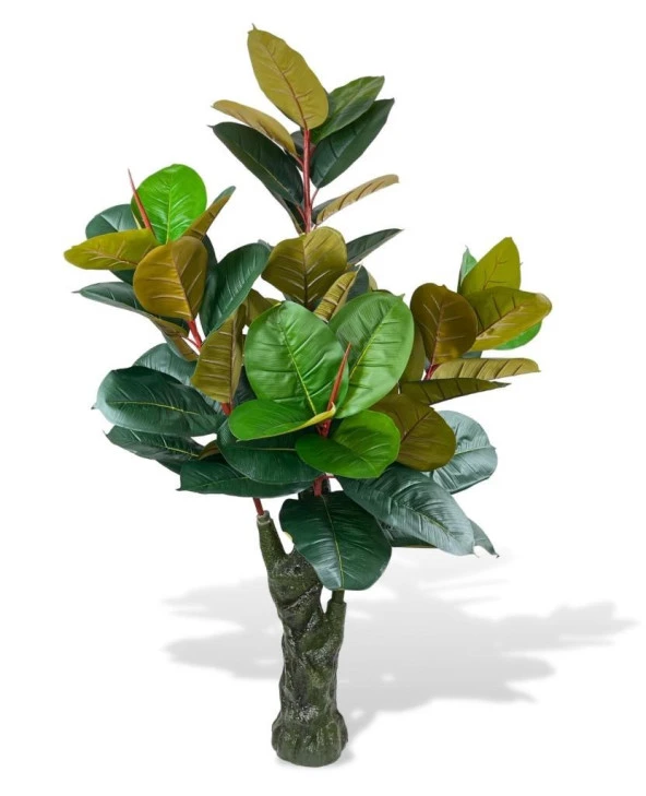 Nettenevime Yapay Ağaç Kauçuk Ağacı Ficus Elastica  Salon Çiçeği 150*90 Doğal Gövdeli 61 Yaprak ürün görseli 1
