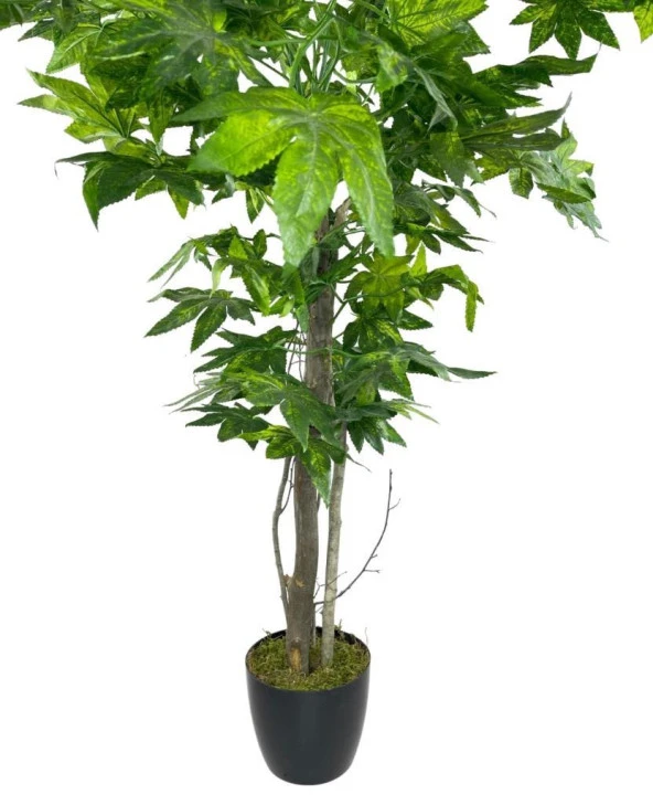 Nettenevime Yapay Ağaç Yeşil Çınar Ağacı100x70cm Siyah Plastik Saksılı - Resim 3