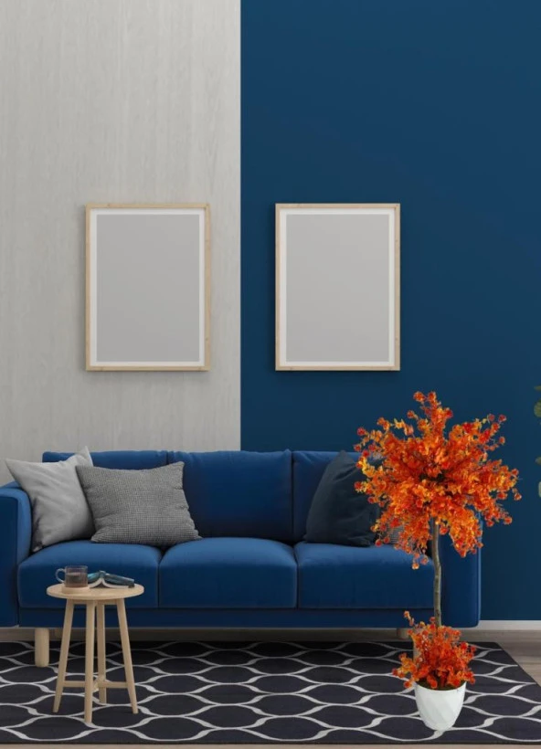 Nettenevime Yapay Ağaç Turuncu Top Kafalı Lotus Ağacı Beyaz Saksılı 90cm - Resim 4