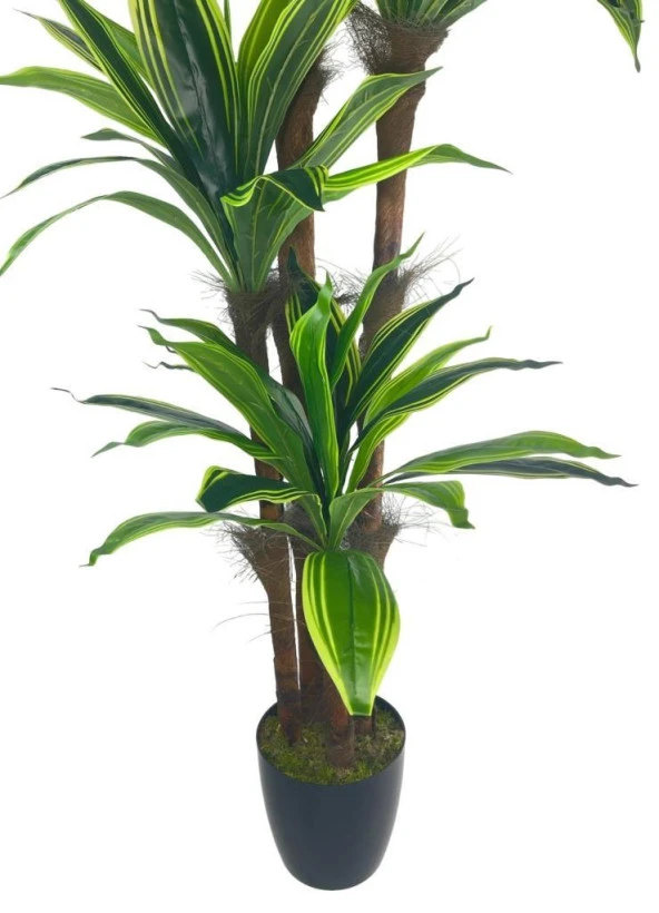 Nettenevime Yapay Ağaç Yukka Sarı Şeritli 4Katlı 150cm Salon Çiçeği Yapay Çiçek - Resim 2