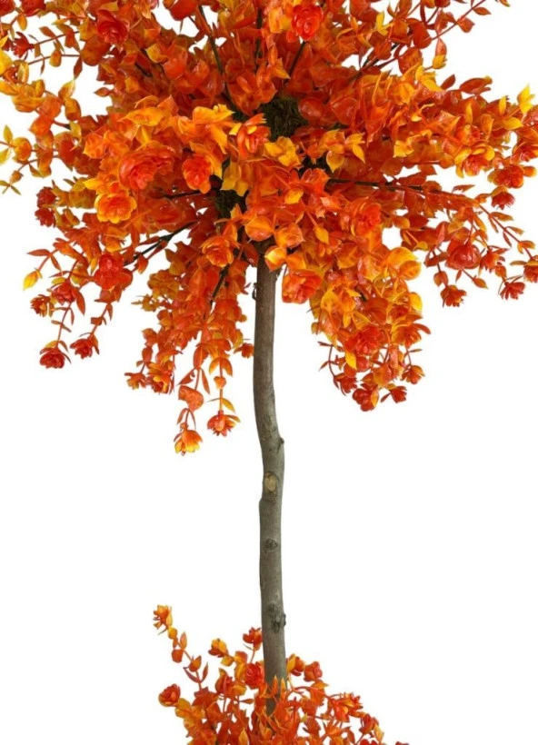 Nettenevime Yapay Ağaç Turuncu Top Kafalı Lotus Ağacı Beyaz Saksılı 90cm - Resim 6