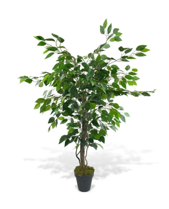 Nettenevime Yapay Ağaç Benjamin Yeşil SAlex Dallı 110*70cm Siyah Plastik Saksılı ürün görseli