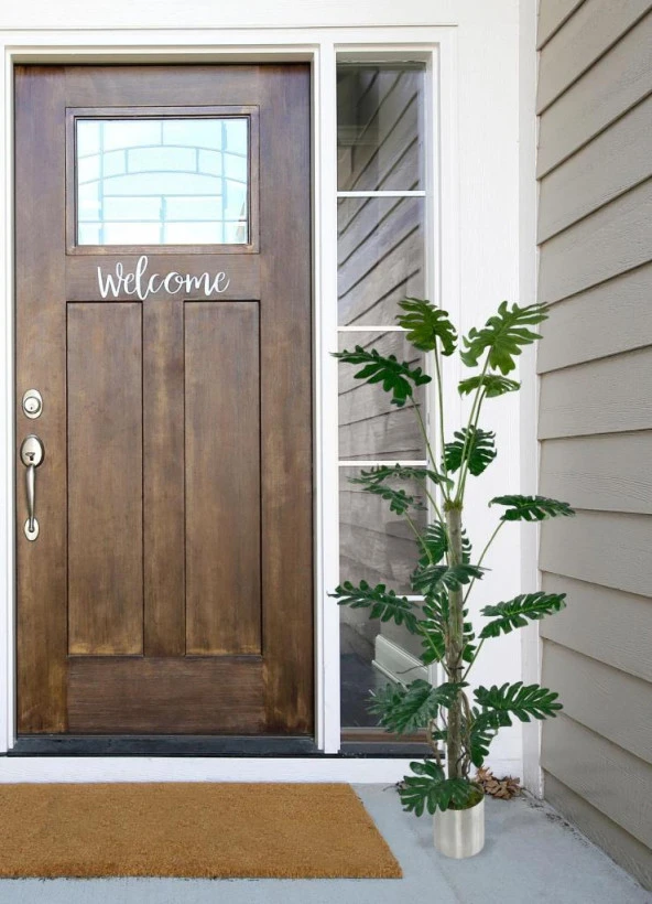 Nettenevime Yapay Ağaç Syngonium plants 18 Dallı Çalılı Gövde 120x60cm Gümüş Aleminyum Saksıda - Resim 5