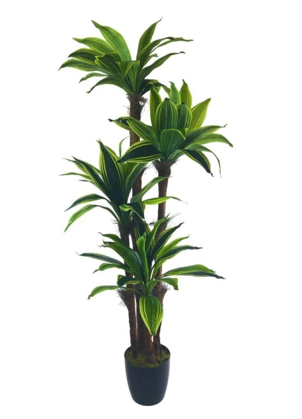 Nettenevime Yapay Ağaç Yukka Sarı Şeritli 4Katlı 150cm Salon Çiçeği Yapay Çiçek - Resim 7